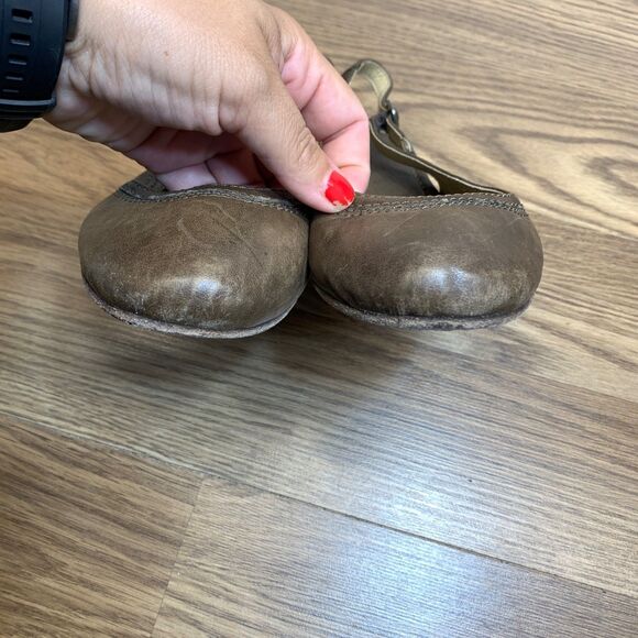 Frye Leather Carson Sling Back Womens Size 8.5 M Shoes Ballet Flats Brown - Picture 5 of 9